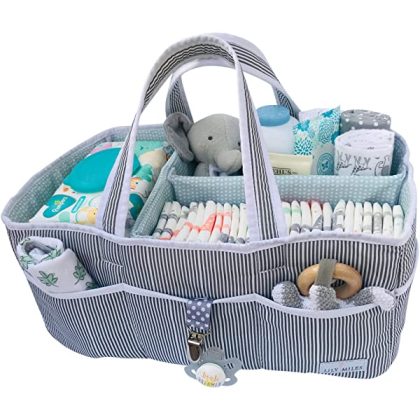 Lily Miles Baby Diaper Caddy – Large Organiser Tote Bag for Infant Boy or Girl