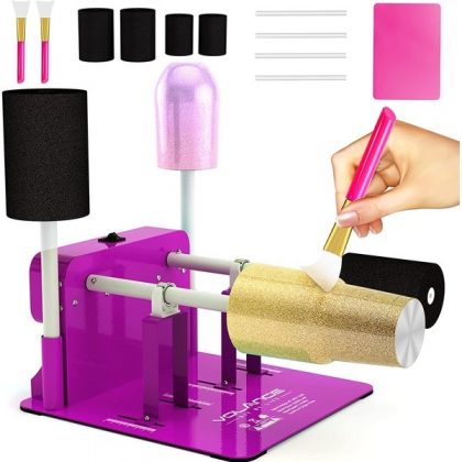 Cup Turner kit-Two Way Rotation Tumbler Spinner with Both Drying Side Holder，Adjustable PVC Tubes 2 Mute switches for DIY Machine for Epoxy Glitter Tumblers