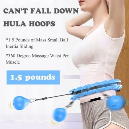 YUZ Weighted Smart Fitness Hoops for Adults 2 in 1 Abdomen Fitness Massage Weight Loss Exercise Hoop 24 Detachable Adjustable Hula Fitness Hoops