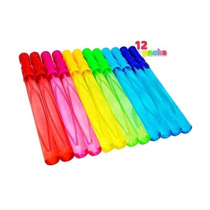 Joyin Toy 12 Pack 14’’ Big Bubble Wand Assortment (1 Dozen) with Bubble Refill Solution – Super Value Pack of Summer Toy Party Favor