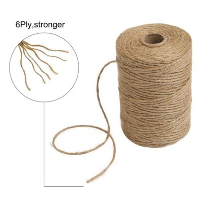 Tenn Well 300Feet Natural Jute Twine, 6 Ply 2.32mm Arts and Crafts Jute Rope Heavy Duty Packing String for Gifts, DIY Crafts, Bundling and Gardening